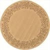 Safavieh CY1588-3001-8R 7 Ft. - 10 In. x 7 Ft. - 10 In. Round; Indoor - Outdoor Courtyard Natural Brown Machine Made Rug -Rugs&Mats Official Shop Unbeatablesale20Inc sfvh30496xx650xxb9f9e1
