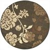 Safavieh CY4027D-5R 5 ft. -3 in. x 5 ft. -3 in. Round Indoor-Outdoor Courtyard; Black Natural and Brown; Machine Made Rug