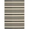 Safavieh CY6062-216-6 6 ft. -7 in. x 9 ft. -6 in. Medium Rectangle Indoor-Outdoor Courtyard; Black and Bone; Machine Made Rug