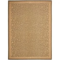 Safavieh CY6100-39-6 6 ft. -7 in. x 9 ft. -6 in. Medium Rectangle Indoor-Outdoor Courtyard; Natural and Gold; Machine Made Rug