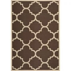 Safavieh CY6243-204-8 8 ft. x 11 ft. Large Rectangle Indoor-Outdoor Courtyard; Dark Brown; Machine Made Rug