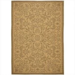 Safavieh CY6634-39-8 8 ft. x 11 ft. -2 in. Large Rectangle Indoor-Outdoor Courtyard; Natural and Gold; Machine Made Rug