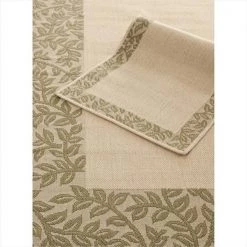 Safavieh CY6816-14-SET2 6 ft. 6 x 9 ft. 6 and 1 ft. 8 x 2 ft. 8 Square Indoor-Outdoor Courtyard; Natural and Green; Machine Made Rug