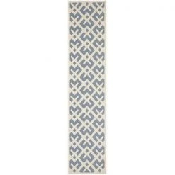Safavieh CY6915-233-2 2 ft. x 3 ft. -7 in. Accent Indoor-Outdoor Courtyard; Blue and Bone; Machine Made Rug