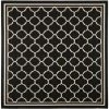 Safavieh CY6918-226-7SQ 6 ft. -7 in. x 6 ft. -7 in. Square Indoor-Outdoor Courtyard; Black and Beige; Machine Made Rug