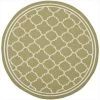 Safavieh CY6918-244-4R 4 ft. x 4 ft. Round Indoor-Outdoor Courtyard; Green and Beige; Machine Made Rug -Rugs&Mats Official Shop Unbeatablesale20Inc sfvh34595xx650xxb25514