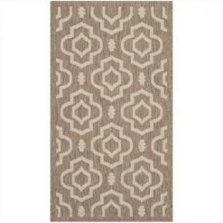 Safavieh CY6926-242-2 2 ft. x 3 ft. -7 in. Accent Indoor-Outdoor Courtyard; Brown and Bone; Machine Made Rug