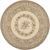 Safavieh CY7208-12A5-7R 6 ft. -7 in. x 6 ft. -7 in. Round Indoor-Outdoor Courtyard; Creme and Brown; Machine Made Rug