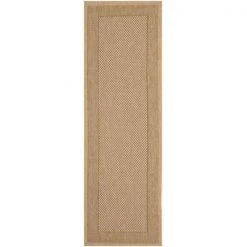 Safavieh CY7987-39A5-27 2 ft. -4 in. x 6 ft. -7 in. Runner Indoor-Outdoor Courtyard; Natural and Gold; Machine Made Rug
