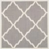 Safavieh DHU567A-8SQ 8 ft. x 8 ft. Square Contemporary Dhurries; Grey and Ivory; Hand Woven Rug