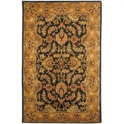 Safavieh HG628A-10 9 ft. - 6 in. x 13 ft. - 6 in. Large Rectangle; Traditional Heritage Dark Green And Gold Hand Tufted Rug