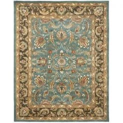 Safavieh HG812B-6 6 x 9 ft. Medium Rectangle; Traditional Heritage Blue And Brown Hand Tufted Rug