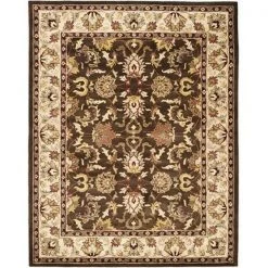 Safavieh HG818A-8 7 ft. - 6 in. x 9 ft. - 6 in. Large Rectangle; Traditional Heritage Brown And Beige Hand Tufted Rug