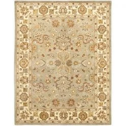 Safavieh HG959A-8 7 ft. - 6 in. x 9 ft. - 6 in. Large Rectangle; Traditional Heritage Light Green And Beige Hand Tufted Rug