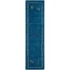 Safavieh HIM583A-210 2 ft. - 3 in. x 10 ft. Runner; Shag Himalaya Blue Hand Loomed Rug