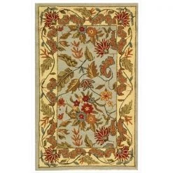 Safavieh HK141D-24 2 ft. - 6 in. x 4 ft. Accent; Country & Floral Chelsea Light Blue Hand Hooked Rug