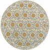 Safavieh HK150A-5R 5 ft. - 6 in. x 5 ft. - 6 in. Round; Country & Floral Chelsea Ivory And Blue Hand Hooked Rug -Rugs&Mats Official Shop Unbeatablesale20Inc sfvh40038xx650xxbda62d