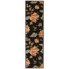 Safavieh HK306B-210 2 ft. - 6 in. x 10 ft. Runner; Country & Floral Chelsea Black Hand Hooked Rug