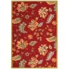 Safavieh HK306C-5R 5 ft. - 6 in. x 5 ft. - 6 in. Round; Country & Floral Chelsea Red Hand Hooked Rug