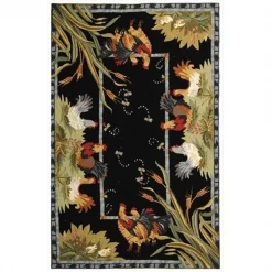 Safavieh HK56B-8R 8 x 8 ft. Round Transitional Chelsea Black Hand Hooked Rug
