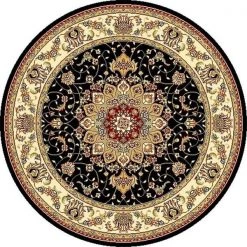 Safavieh LNH329A-7R 7 x 7 ft. Round Lyndhurst Black & Ivory Traditional Rug