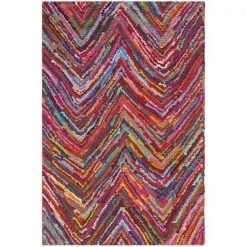 Safavieh NAN141A-2 2 x 3 ft. Accent Contemporary Nantucket Pink & Multi Hand Tufted Rug