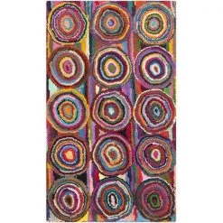 Safavieh NAN143A-5 5 x 8 ft. Medium Rectangle Contemporary Nantucket Pink & Multicolor Hand Tufted Rug