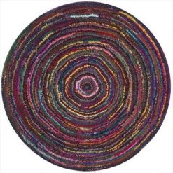 Safavieh NAN315A-4R 4 x 4 ft. Round Contemporary Nantucket Multicolor Hand Tufted Rug