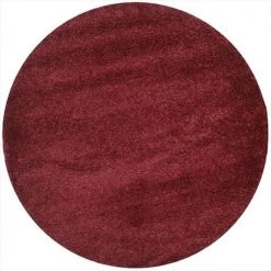 Safavieh SG151-4242-7R 6 ft. 7 in. x 6 ft. 7 in. Round Maroon California Shag Rug