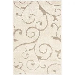 Safavieh SG455-1113-10 9 ft. 6 in. x 13 ft. Large Rectangle Cream & Beige Florida Shag Rug