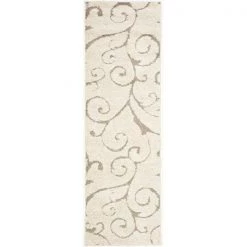 Safavieh SG455-1113-27 2 ft. 3 in. x 7 ft. Runner Cream & Beige Florida Shag Rug