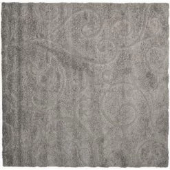 Safavieh SG455-8013-7R 6 ft. 7 in. x 6 ft. 7 in. Round Grey & Beige Florida Shag Rug