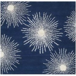 Safavieh SOH712M-6SQ 6 x 6 ft. Square Contemporary Soho Dark Blue & Ivory Hand Tufted Rug