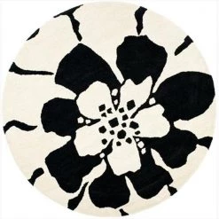 Safavieh SOH730A-6R 6 ft. Round Contemporary Soho Black & White Hand Tufted Rug