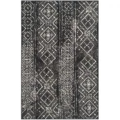Safavieh ADR111C-6 Adirondack Power Loomed Rectangle Rug; Black - Silver; 6 x 9 ft.