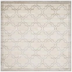 Safavieh AMT412E-7SQ Amherst Power Loomed Square Rug; Ivory - Light Grey; 7 x 7 ft.