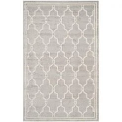 Safavieh AMT414B-6 Amherst Power Loomed Rectangle Rug; Light Grey - Ivory; 6 x 9 ft.