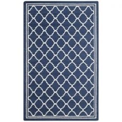 Safavieh AMT422P-211 Amherst Power Loomed Rectangle Rug; Navy - Beige; 2 ft. 3 in. x 11 ft.