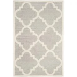 Safavieh AMT423B-8 Amherst Power Loomed Large Rectangle Rug; Light Grey - Beige; 8 x 10 ft.