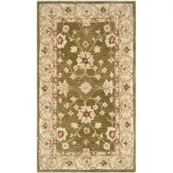 Safavieh AN562D-3 Anatolia Hand Tufted Small Rectangle Rug; Moss - Ivory; 3 x 5 ft.