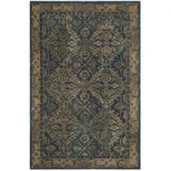 Safavieh AN583A-3 Anatolia Hand Tufted Small Rectangle Rug; Navy - Ivory; 3 x 5 ft.