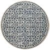 Safavieh CAM123G-9R Cambridge Hand Tufted Round Rug; Navy Blue - Ivory; 9 x 9 ft.