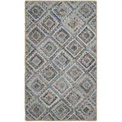 Safavieh CAP354A-4 Cape Cod Hand Woven Rectangle Rug; Natural - Blue; 4 x 6 ft.