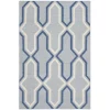Safavieh DHU559B-5 Dhurries Hand Woven Flat Weave Medium Rectangle Rug; Light Blue - Dark Blue; 5 x 8 ft.