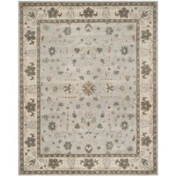 Safavieh HG864A-6 Heritage Hand Tufted Rectangle Rug; Green - Beige; 6 x 9 ft.