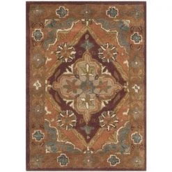 Safavieh HG948A-8 Heritage Hand Tufted Rectangle Rug; Rust; 8 x 10 ft.