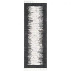 Safavieh MTK711H-27 Montauk Hand Woven Runner Rug; Ivory - Black; 2 ft. 3 in. x 7 ft.