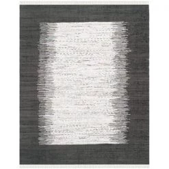 Safavieh MTK711H-8 Montauk Hand Woven Large Rectangle Rug; Ivory - Black; 8 x 10 ft.