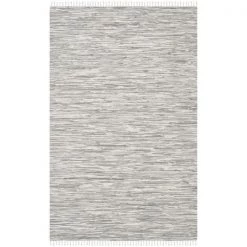 Safavieh MTK753A-6R Montauk Hand Woven Round Rug; Silver; 6 x 6 ft.