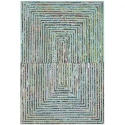 Safavieh NAN603A-4 Nantucket Hand Tufted Rectangle Rug; Teal; 4 x 6 ft.